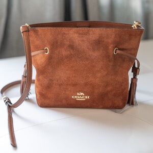 Coach Andy Suede Tote Bag Brown